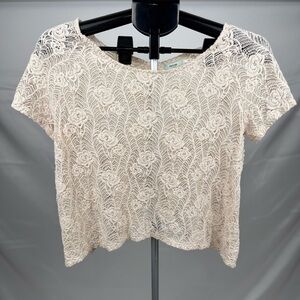 Kimchi Blue Cream Lace Babydoll Top Cottagecore Boho